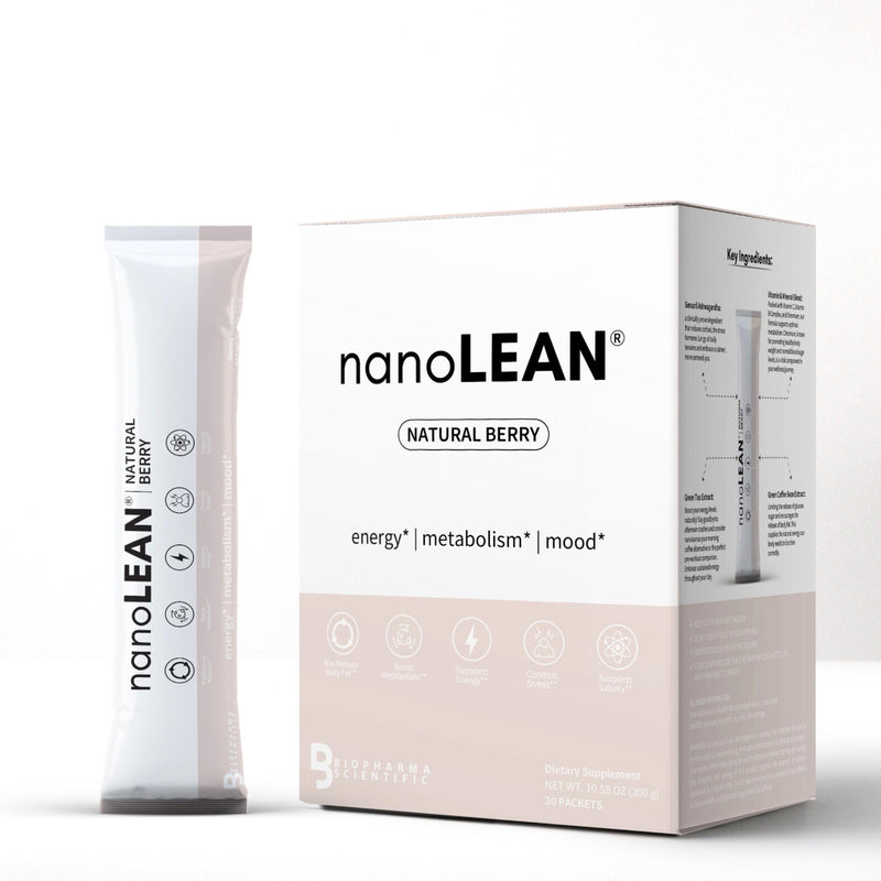 Biopharma Scientific NanoLean Natural Weight Management & Energy Drink | Metabolism Support with Ashwagandha & Green Tea Extract, Natural Energy, Weight Management, Non-GMO