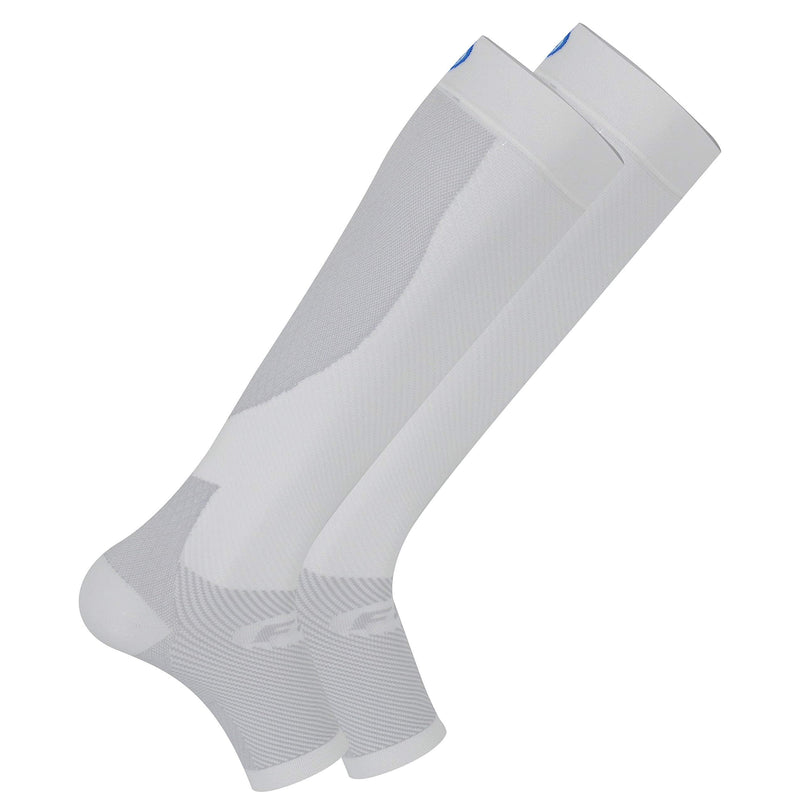 OS1st FS6+ Performance Foot/Calf Sleeves for Plantar Fasciitis pain relief, heel pain, shin splints and arch support (White, X-Large) White