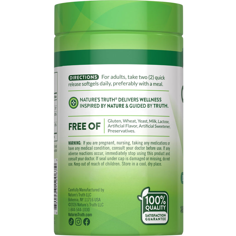 Nature's Truth Absorbable Calcium | 1200 mg | with Vitamin D3 5000 IU | 120 Softgels | Calcium Carbonate | Non-GMO & Gluten Free Supplement 120 Count (Pack of 1)