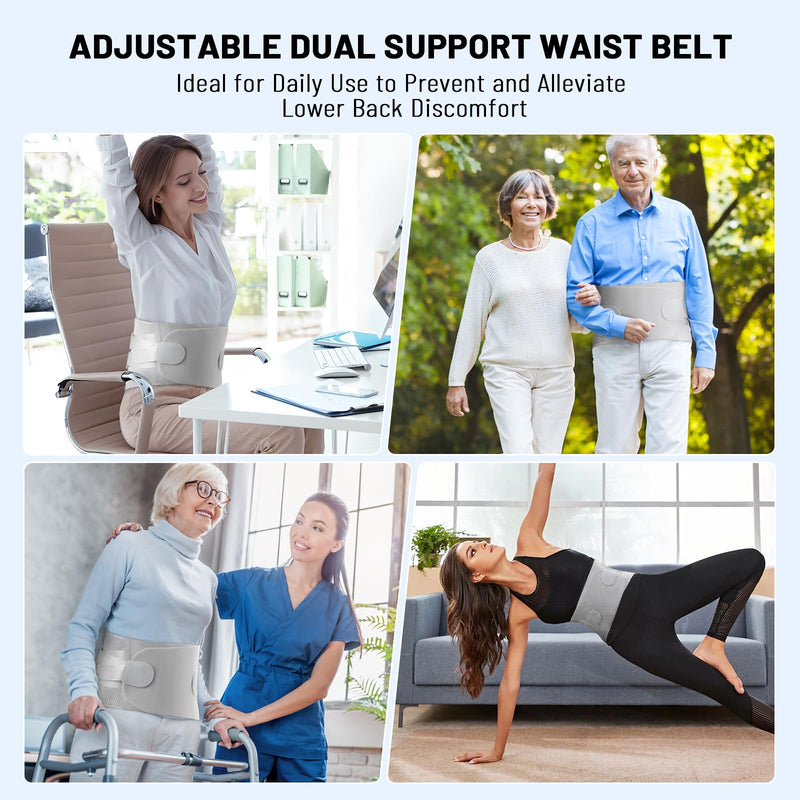 [Australia] - Adjustable Back Brace-Size S (Belly 23.6-29.5 in), 360°Support with 4 Steel Stays & Spring,Removable Triangle Pad,Ideal for Office,Gym,and Driving for Men/Women. Small 