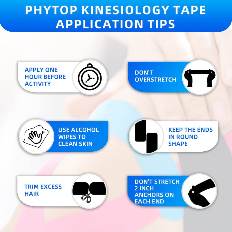 Kinesiology Tape - 80 Precut Strips (10" x 2") | Hypoallergenic, Latex-Free | Mixed Colors Athletic Tape for Muscle & Joint Support, Sports & Physical Therapy 4