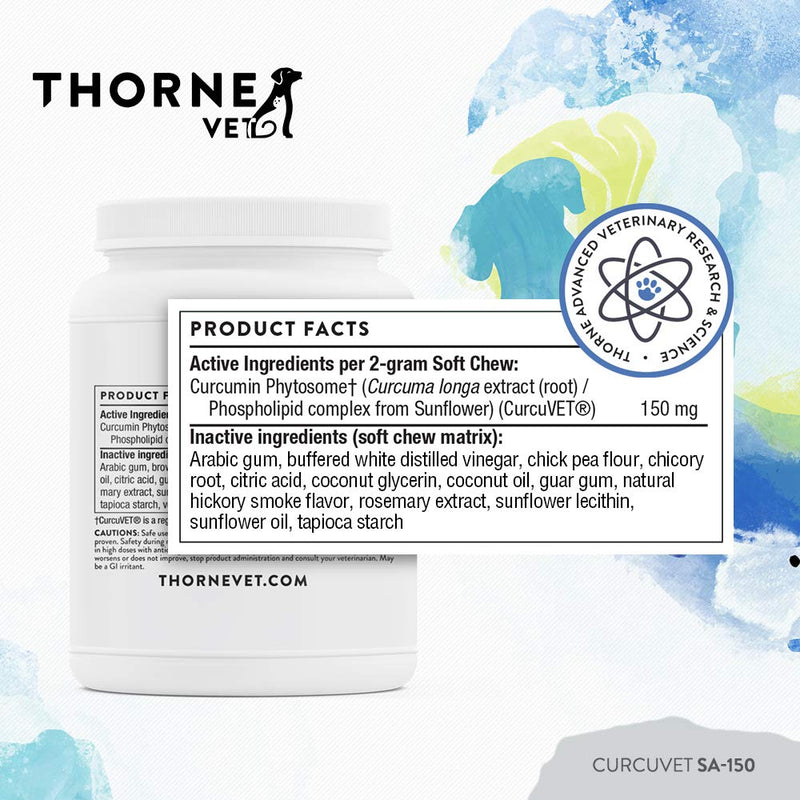 ThorneVET CurcuVET-SA150 – Joint, Muscle, Liver & GI Support for Medium & Large Dogs, 90 Soft Chews - PawsPlanet Australia