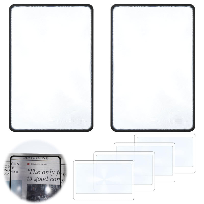 6Pcs Page Magnifying Sheet, 3X 5X Clear Lightweight Optical Plastic Fresnel Lens,2 Sizes Flat Page Magnifier For Reading, Bookmark Flat Magnifier For Seniors Reading Small Prints