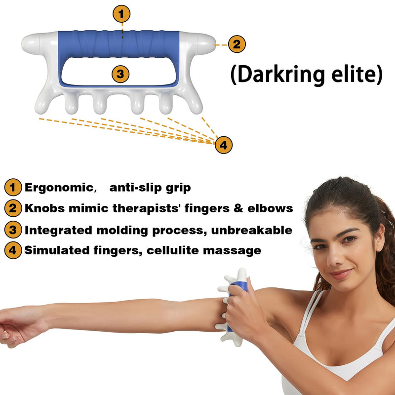 [Australia] - DARKRING Stainless Steel & Engineering Plastic Facial Massage Tool Set - Pressure Point Blaster for Tissue & Fascia, Trigger Point Massage Tool mini and elite 