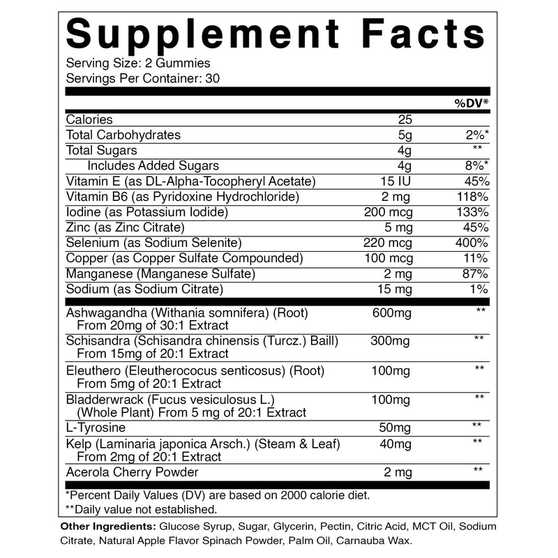 [Australia] - Vitamatic Vegan Thyroid Support Gummies with Iodine & Kelp - 60 Count - Improve Your Energy & Increase Metabolism - Plant Based 