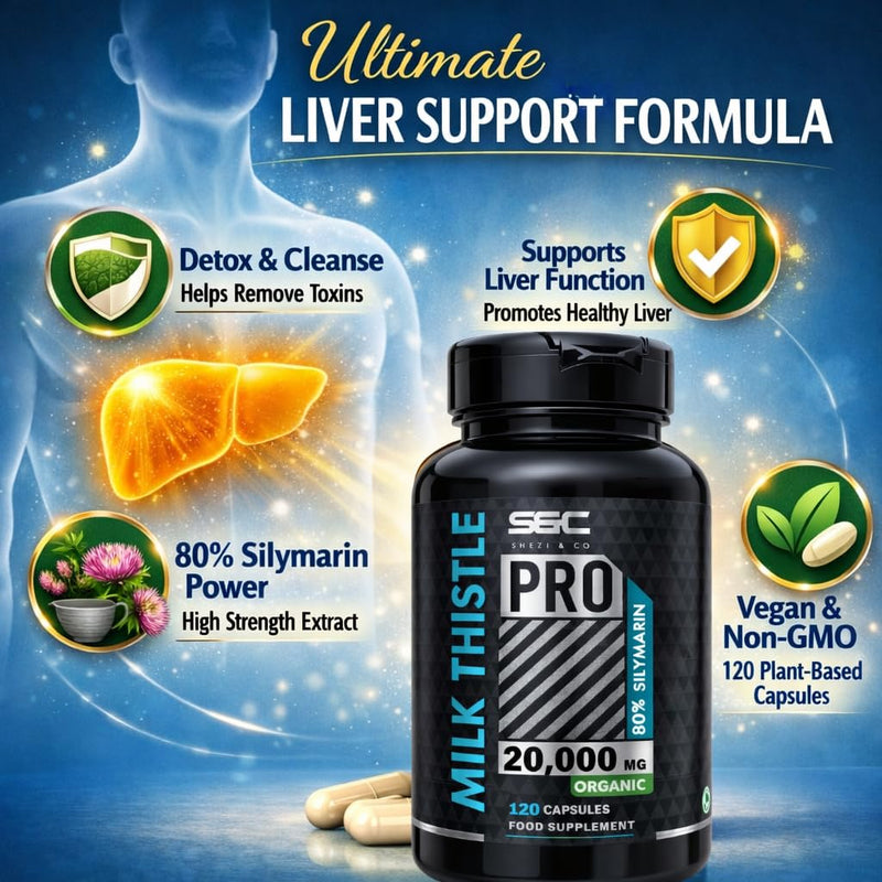 Milk Thistle 20000mg Capsules (120 Day Supply) Milk Thistle High Strength – 80% Silymarin Liver Support Supplement with Dandelion Root, Turmeric, Artichoke, Burdock & Zinc – Pure Vegan Extract