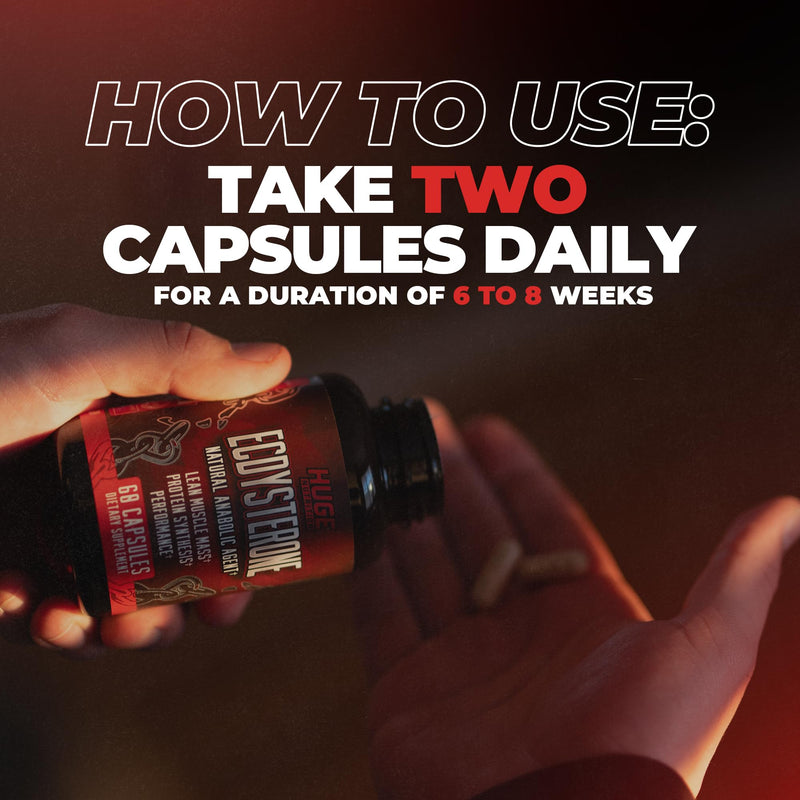 [Australia] - Huge Supplements Ecdysterone, Natural Anabolic Agent, Increases Lean Muscle Mass, Exercise Performance, Strength and Protein Synthesis, Formulated for Enhanced Absorption (60 Capsules) 