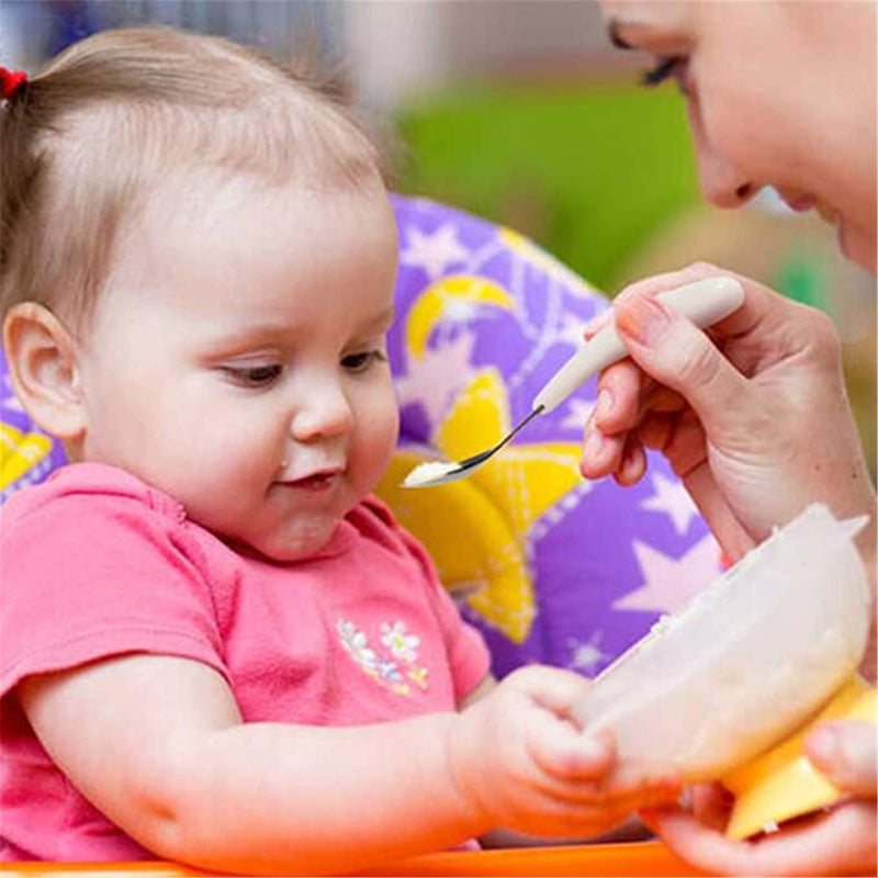 [Australia] - Kirecoo 2 Set Toddler Utensils, Toddler Forks and Spoons, Stainless Steel Toddler Silverware Set, Designed for Self Feeding Flatware Set with Travel Carrying Cases BPA Free (White & Aqua) White & Aqua 