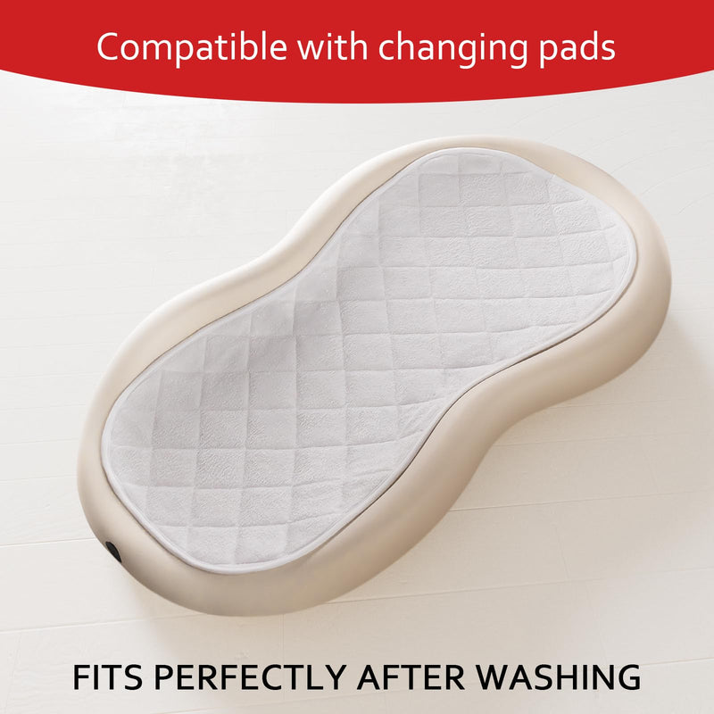 [Australia] - Moonsea Quilted Thicker Changing Pad Liner 3 Pack Waterproof, Fit for Changing Pad Liners are Warm On a Baby's Back Non-Slip Design Reusable Pads Machine Washable, White 