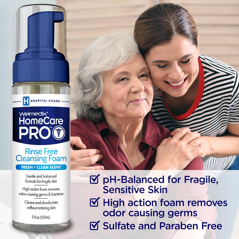 [Australia] - Rinse Free Cleansing Foam, 3 in 1 Body Wash, Shampoo and Personal Cleanser for Elderly, Incontinence and Infant Care, Hospital Grade, Sulfate Free, Paraben Free (Pack of 3) 5 Fl Oz (Pack of 3) 