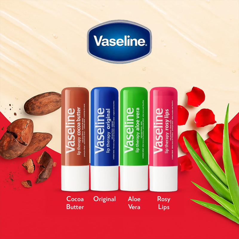 Vaseline Lip Therapy Variety 8-Pack, Moisturizing Lip Balm with Vitamin E, 0.16 Oz Ea 0.16 Ounce (Pack of 8)