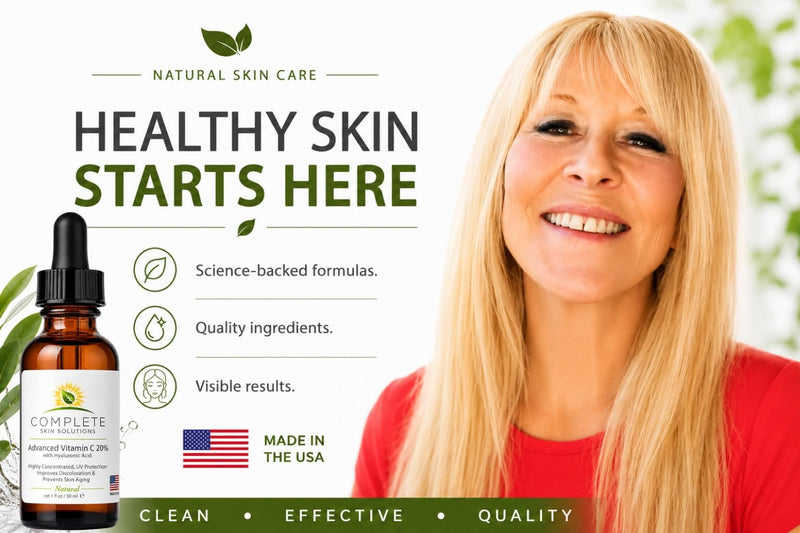 Natural Vitamin C E Serum with Ferulic Acid 1 oz | Hyaluronic Acid