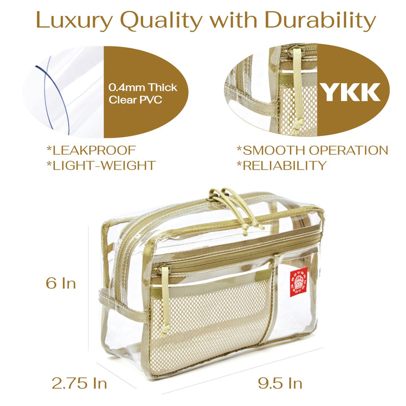 Rough Enough Large Clear Toiletry Bags for Travelling Bundle Set