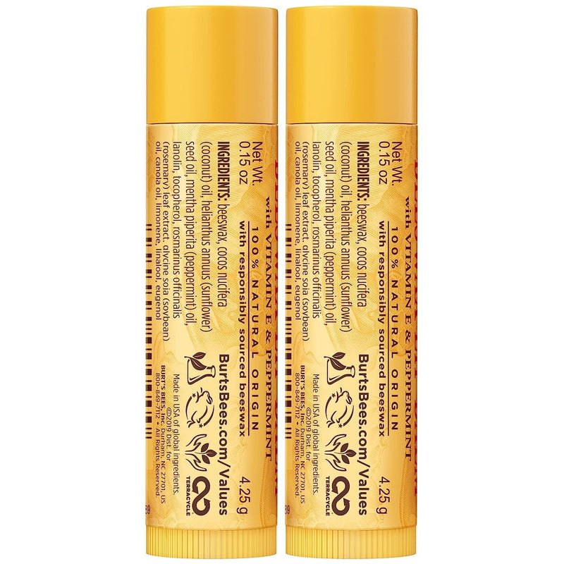 Burt's Bees Lip Balm Easter Basket Stuffers - Original Beeswax, Lip Moisturizer With Responsibly Sourced Beeswax, Tint-Free, Natural Conditioning Lip Treatment, 2 Tubes, 0.15 oz. (Pack of 2) 2 Count (Pack of 2)