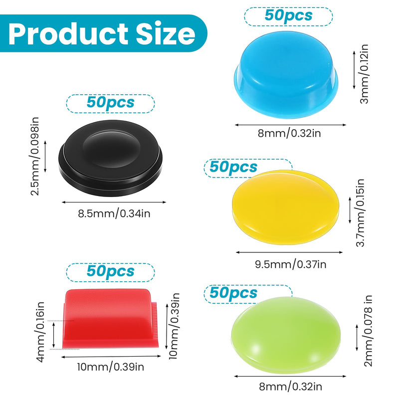 250 Pack Bump Dots for Visually Impaired, 5 Color Silicone Self-Adhesive Braille Stickers for Low Vision Aids, Tactile Dots for Blind & Elderly (Red, Black, Green, Yellow, Blue)