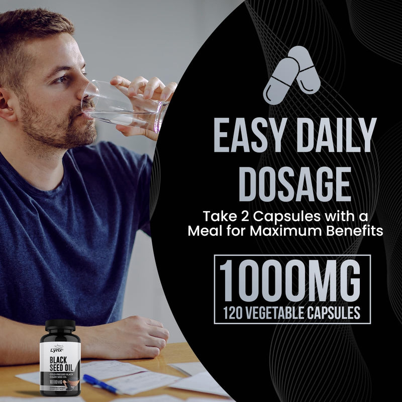 [Australia] - Pure Organic Cold-Pressed Black Seed Oil Capsules - Vegan Non-GMO Pure Nigella Sativa Black Cumin Seed Oil for Beauty Immunity & Overall Wellness Support - Thymoquinone-Rich 1000mg Serving (60 Day) 