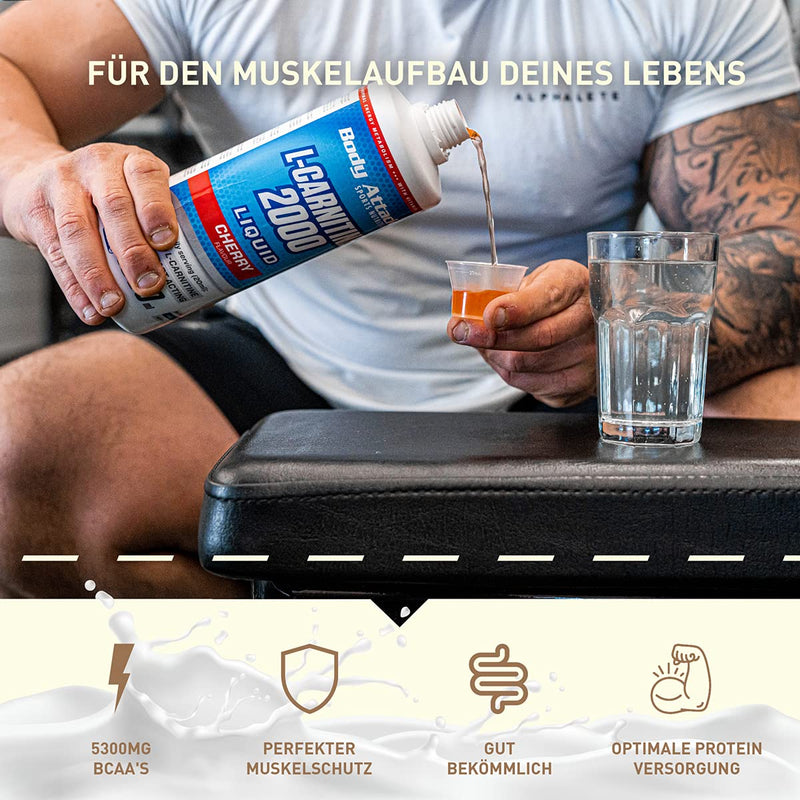 [Australia] - Body Attack L-Carnitine Liquid 2000mg per serving - vegan, liquid & high dosage - (Cherry, 500 ml) 