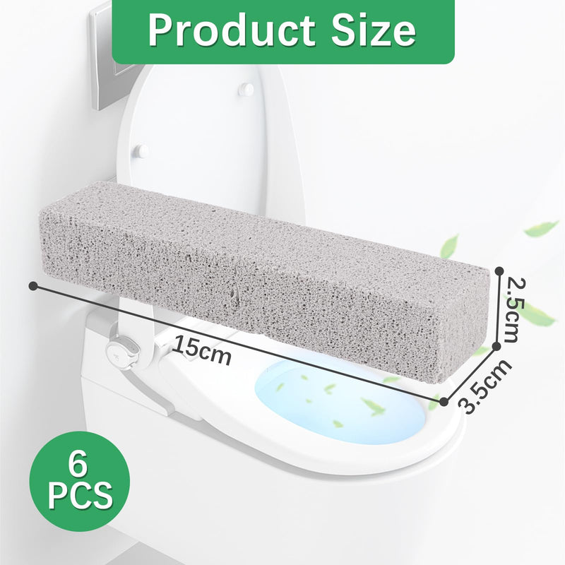 [Australia] - Pack of 6 Pumice Stone Toilet, Pumice Stone for Toilet, Pumice Stone Toilet Block, Grill Pumice Stone Cleaning Stone with Handle, Blocks Pumice Stone Cleaning Stone, Urine Stone Remover Toilet Stone for Toilet, Bathroom, Kitchen, Foot Care 