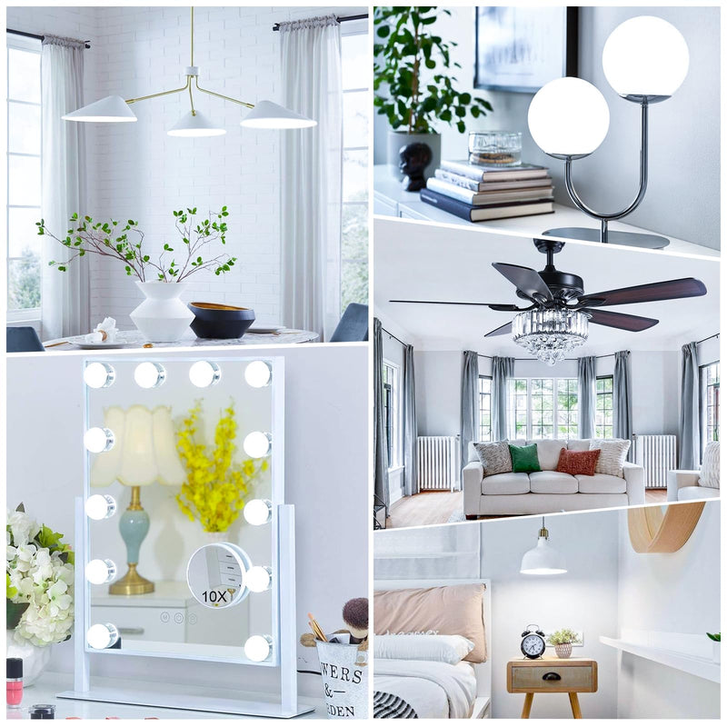 [Australia] - MAXvolador E12 LED 60W Equivalent Daylight White 5000K Ceiling Fan Bulbs, 600LM CRI 85+ Small Base Candelabra Bulbs, 6W Non-Dimmable, Pack of 6 