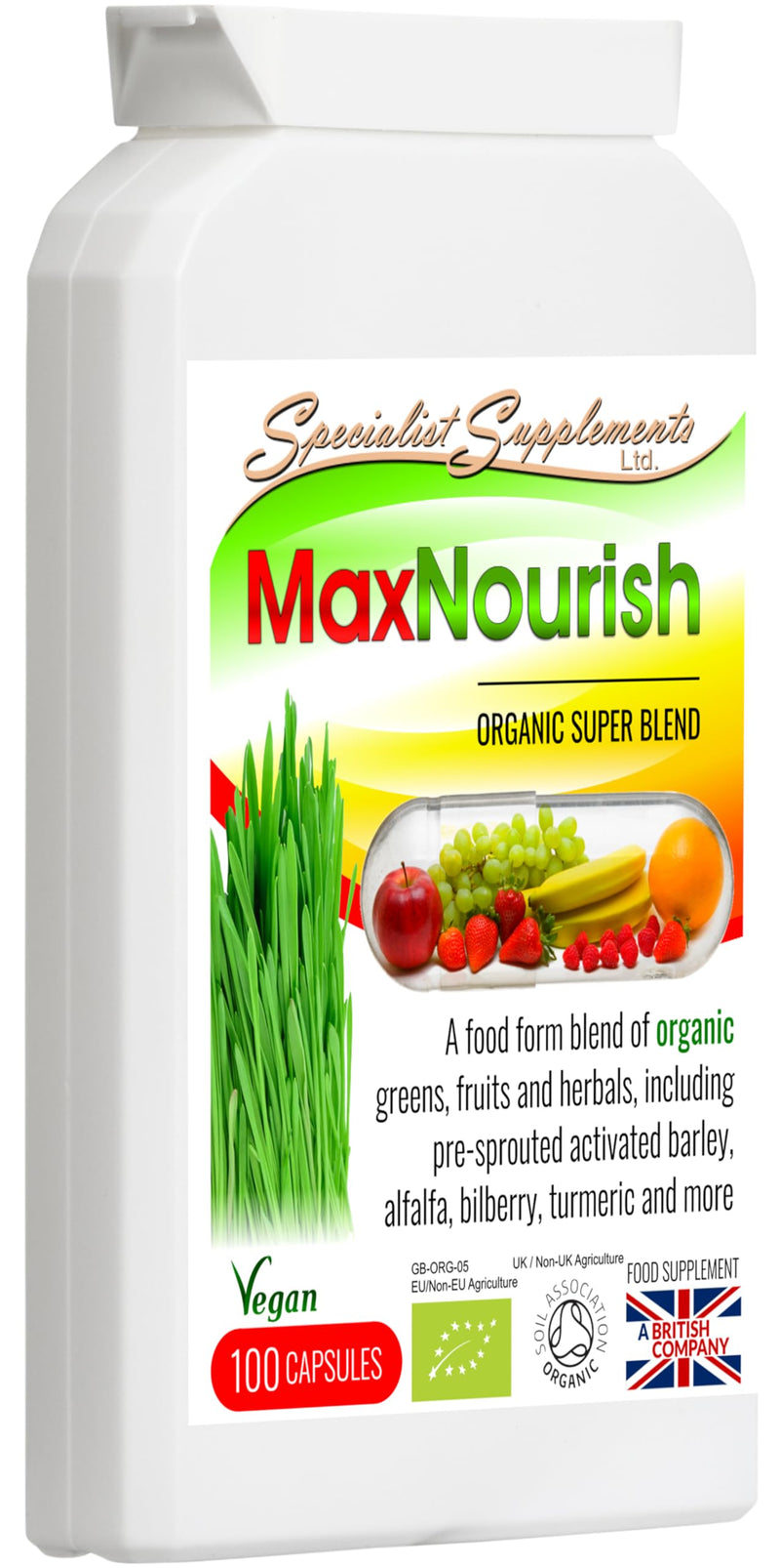 MaxNourish Organic 100 Capsules, (Pack of 1)