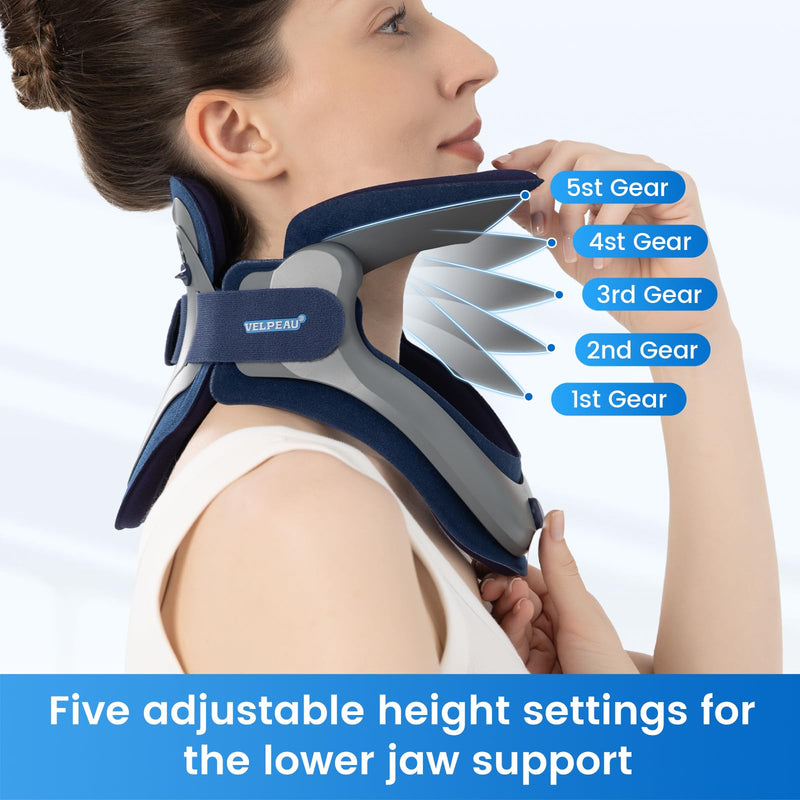 [Australia] - Velpeau Neck Brace for Neck Pain and Support, Soft Cotton Pads, Cervical Collar Restricting Cervical Motion, Relieves Discomfort and Spine Pressure (Neck circumference 11.5-16.5", Foam Pads Version) 