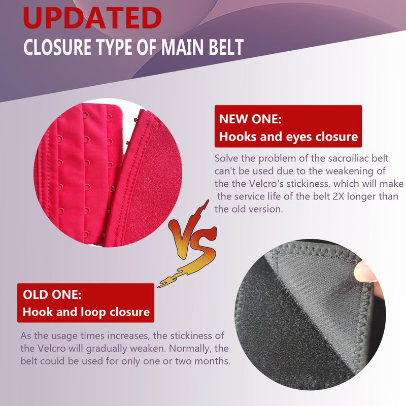 [Australia] - Paskyee Hip Belt with 6 Additional Rows of Hooks and Eyes, Lower Back Support for Men and Women - Lap Belt, Pelvic Sciatica Relief 