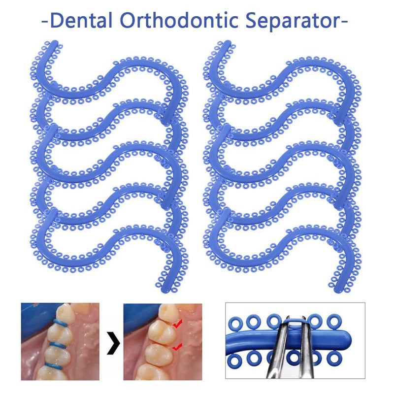 Dental Orthodontic Braces Separator - Elastic Orthodontic Ligature Ties O Ring Rubber Band for Teeth, Latex Free (700 PCS)