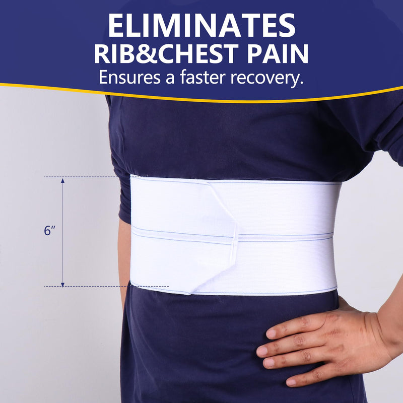 [Australia] - Rib Injury Binder Belt, Universal Men's Rib Cage Support Belt for Bruised, Fractured or Dislocated Ribs Protection, Post Surgery Compression Belly Band Wrap and Chest Support (Universal Male) Universal Male 