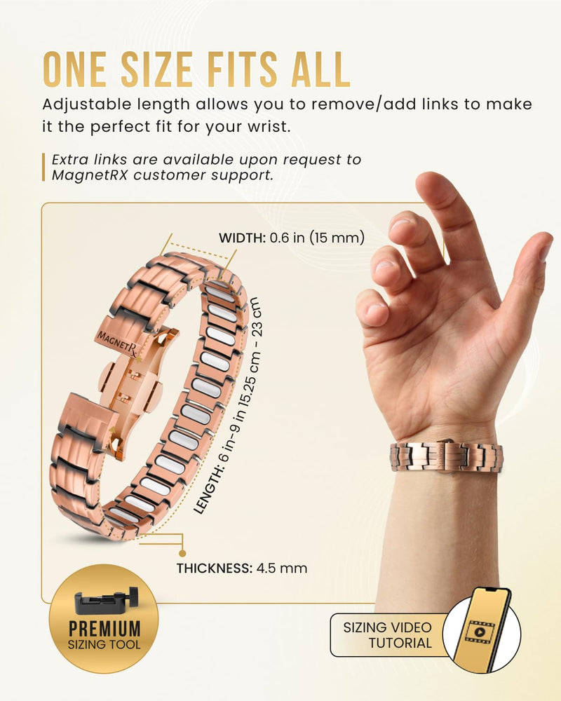 [Australia] - MagnetRX¬Æ Magnetic Copper Bracelet for Men ‚Äî EllipseMAX 5X Strength 5,000 Gauss Magnets ‚Äî Designed in USA & Patent Pending ‚Äî Premium Mens Copper Bracelet with Adjustable Length 5x Strength - Ellipsemax (5,000 Gauss) 