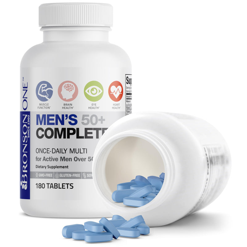 [Australia] - Bronson ONE Daily Mens 50+ Complete Multivitamin Multimineral, 180 Tablets 180 Count (Pack of 1) 