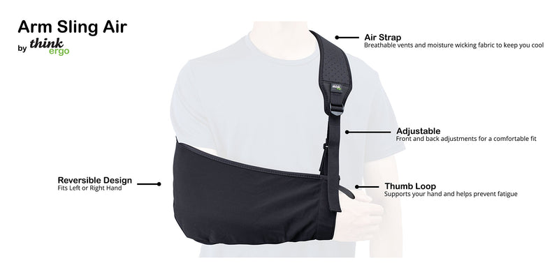 [Australia] - Arm Sling Air: Breathable Medical Sling with Padding on Strap. For Broken & Fractured Bones, Shoulder & Rotator Cuff Support 