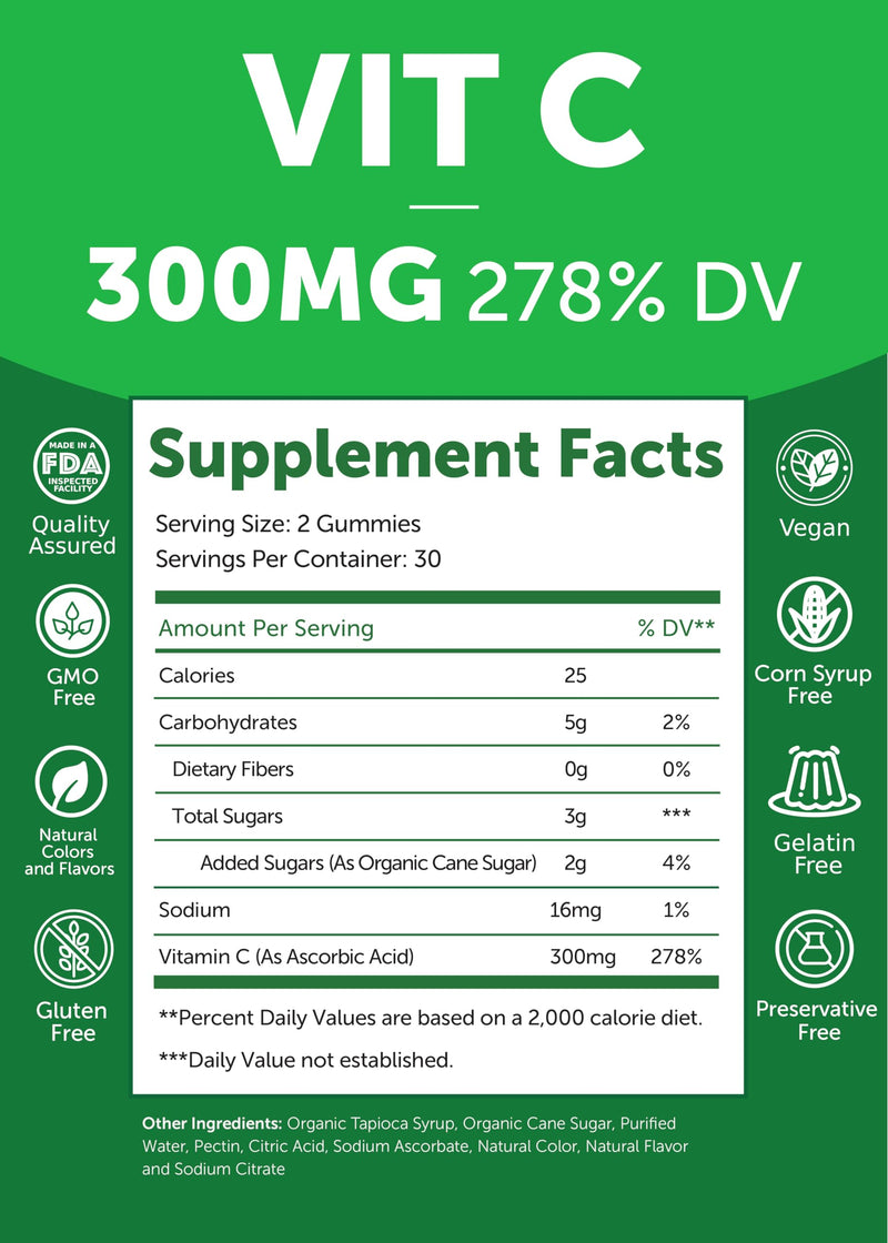 Lunakai Vitamin C and Vitamin D3 Gummies Bundle - 300mg Organic, Non-GMO, Vegan Chewable Gummy - Immunity, Bone and Mood Support Supplement for Adults