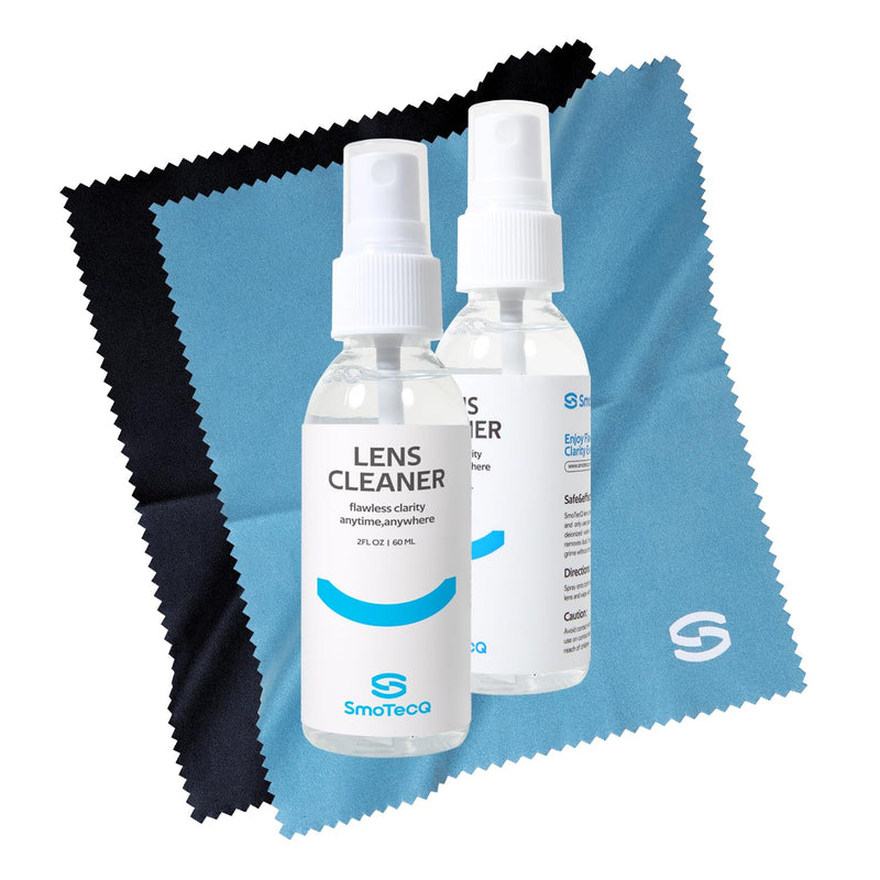 [Australia] - SmoTecQ Lens Cleaner Spray Kit ‚Äì Plant-Based, Alcohol-Free Cleaning Solution for Glasses, Camera Lenses & Screens | Includes 2 x 2oz Spray Bottles, 2 Streak-free Microfiber Cloths & 1 Travel Pouch 4 Fl Oz (Pack of 1) 