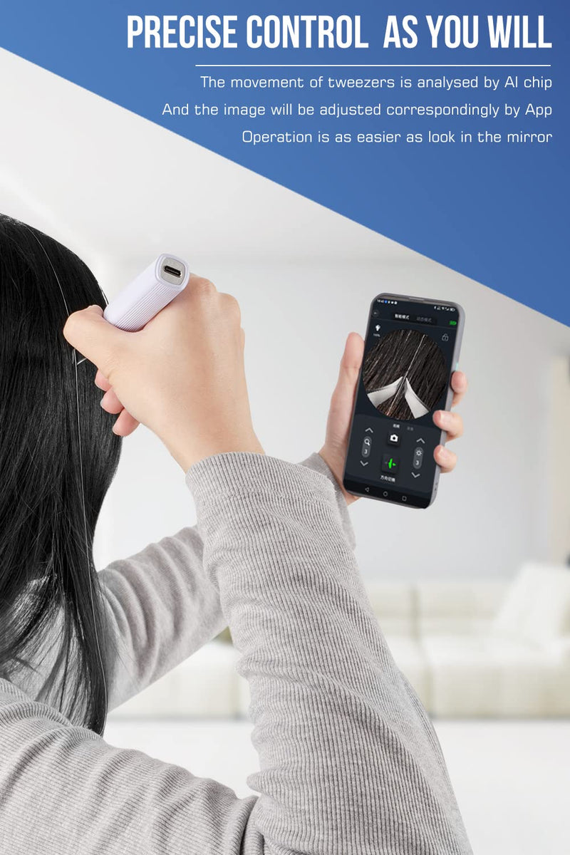 [Australia] - Hair Removal Tweezer with 1080p Camera, Ultimate Precision: Tweezer with Camera - Perfect for Delicate Tasks! - - Ear Hair Eyebrow Tweezer White 