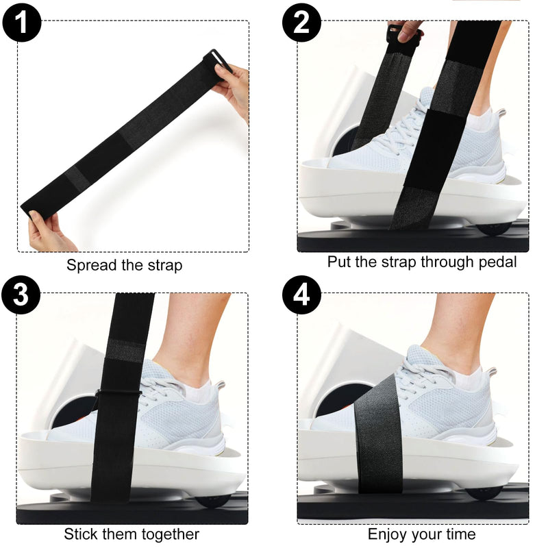 [Australia] - Leg Exerciser Traction Straps, Under Desk Elliptical Pedal Band for Seniors, Secure & Stability for Electric Ellipse Equipment GUM-2 