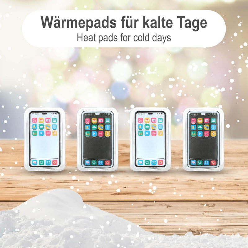 [Australia] - com-four® 4x reusable pocket warmers - hand warmers in cell phone design - heat pad for cold days and for on the go - heat bend cushion smartphone 