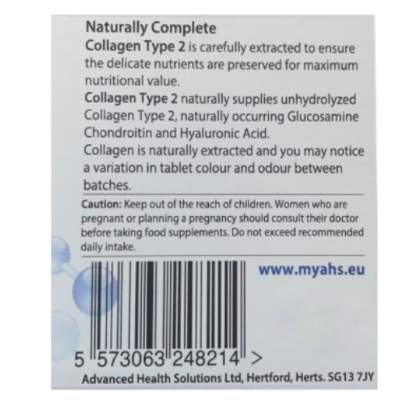 AHS Collagen Type 2 120 Tablets - 4500MG Per Day - Formulated with Calcium and Turmeric 120 count (Pack of 1)