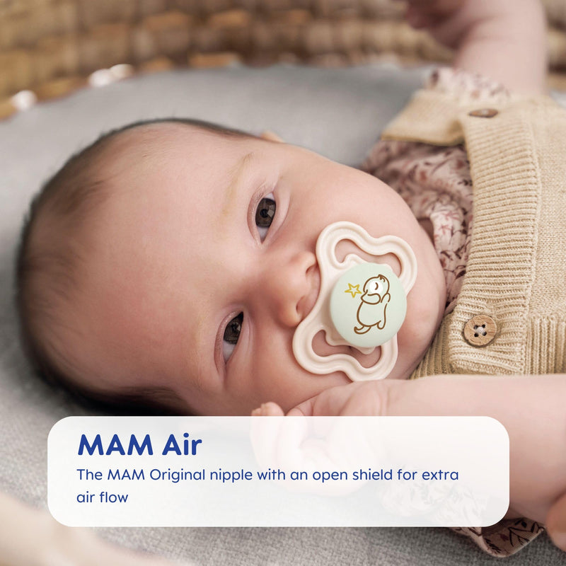 [Australia] - MAM Variety Pack Baby Pacifier, Includes 3 Types of Pacifiers, Nipple Shape Helps Promote Healthy Oral Development, 3 Pack, 0-6 Months, Girl Pink Blush / Artic Blue 3 Count (Pack of 1) 