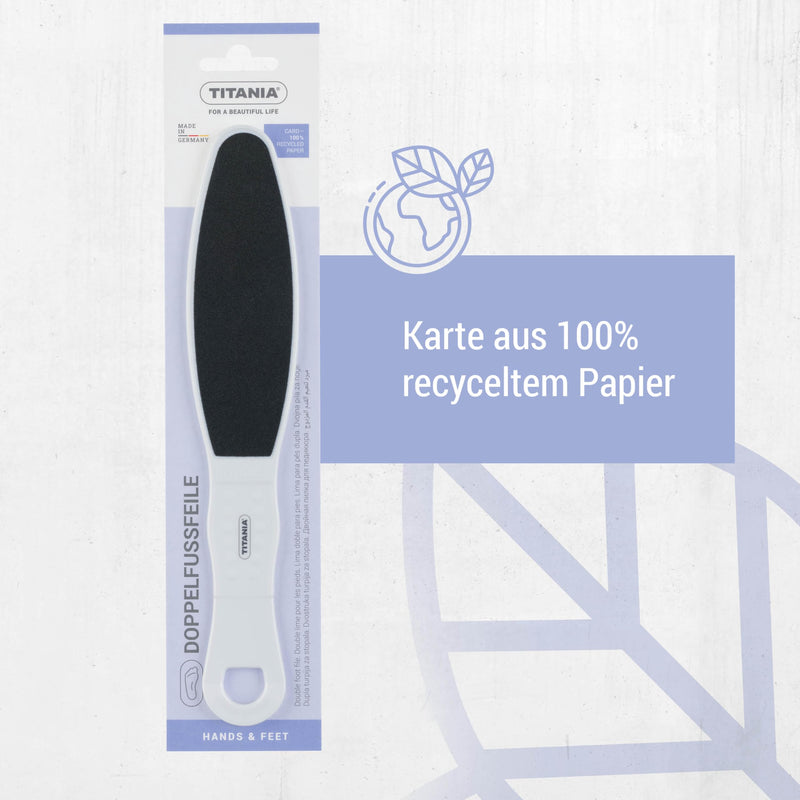 [Australia] - TITANIA double foot file (coarse & fine) • Two-sided callus file • Ergonomic foot file • Effective callus rasp foot • Made in Germany • Foot file (23cm) COARSE & FINE 
