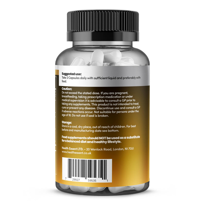 HealthEssent Dopamine Balance Complex – L-Tyrosine, L-Theanine, Ginkgo Biloba & Magnesium, Dopamine Precursor for Natural Mood & Focus Formula – 60 Vegan Capsules 60 count (Pack of 1)