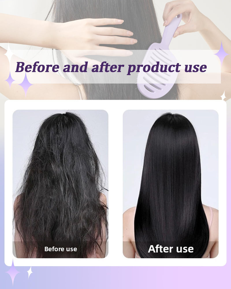 Self Cleaning Hair Brush for Men and Women,Detangle Brush with Removable Screen Manages Tangle and Uncontrollable Hair Purple