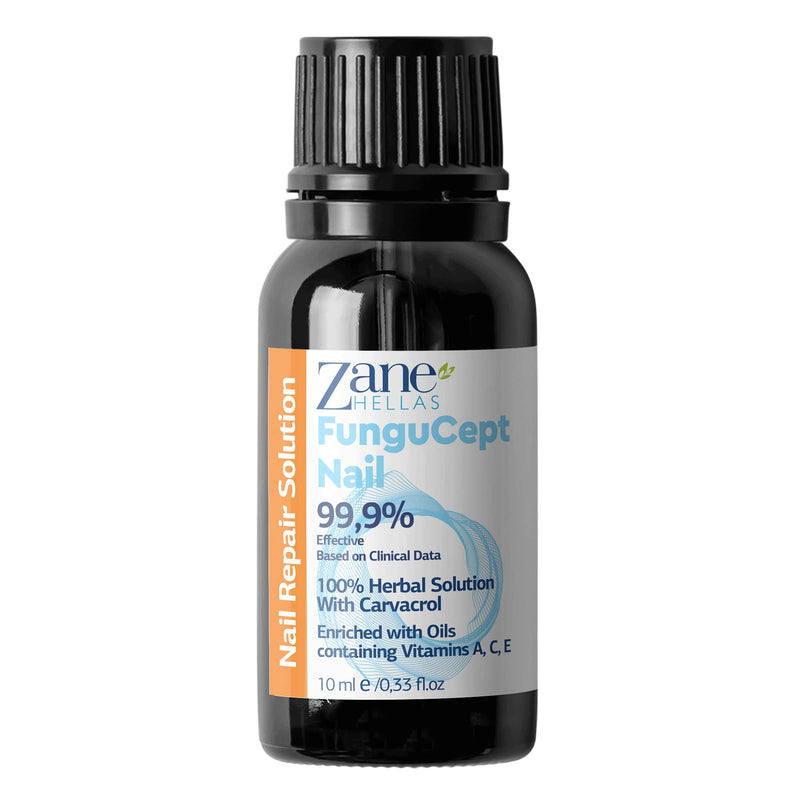 Zane Hellas FunguCept Nail Solution, 0.33 oz - 10ml | For Discolored, Thickened, Crumbled Nails, Visible Results in 4 Weeks