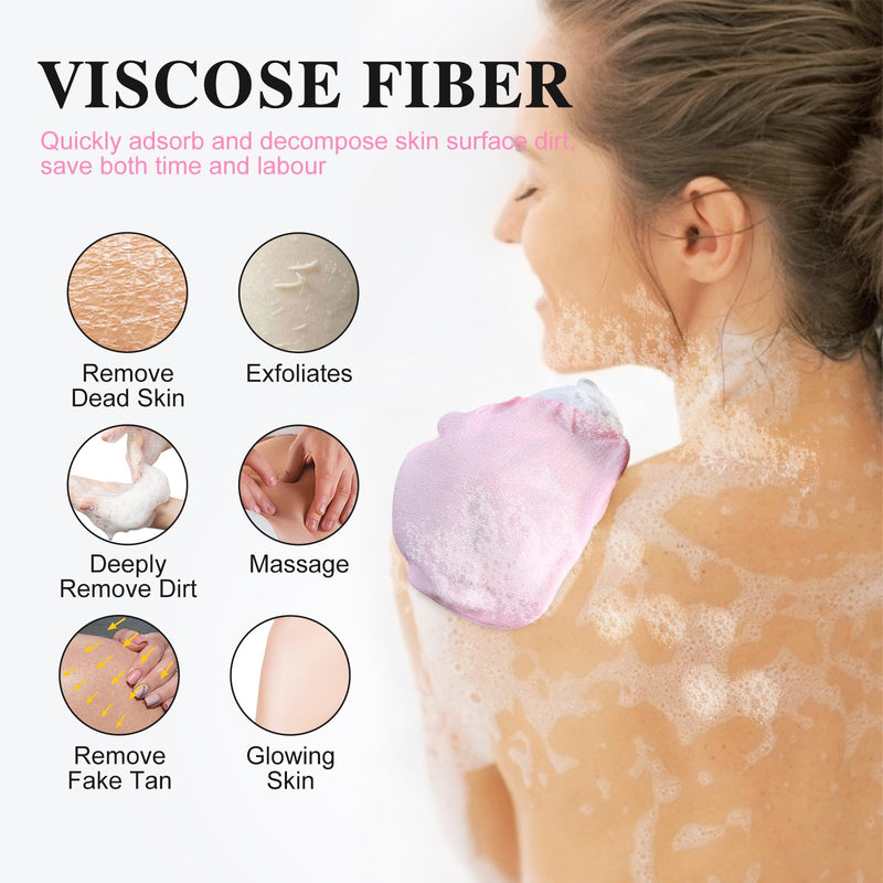 [Australia] - Soodyoow 3 pieces exfoliating gloves, peeling gloves, peeling gloves, bathing gloves, exfoliating gloves for skin massage, removing dead skin, for women and men (black, white, pink) 3 pieces (black, white, pink). 