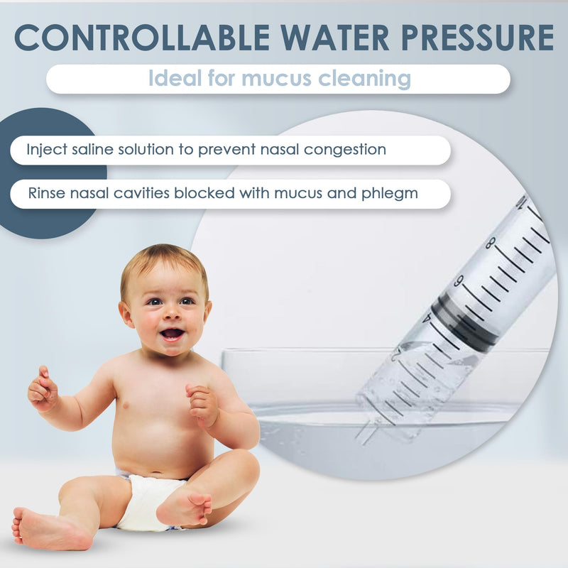 [Australia] - Bluet B - Baby Nasal Syringe (2-Pack) - Safe Silicone Nasal Aspirator for Newborn - Infant Mucus Removal - 10ml Nose Cleaner Syringe for Baby - Toddler Congestion Relief - Reusable Tips - White 10 ml 