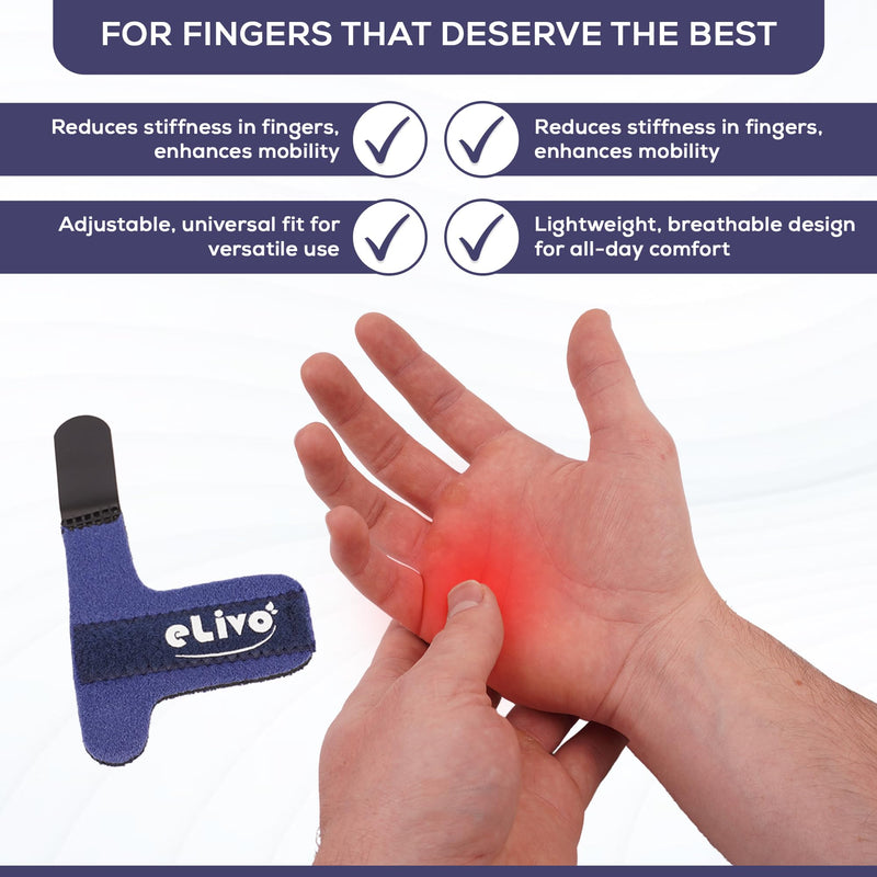 [Australia] - MedVance Elivo Finger Splint, Trigger Finger Support Brace for Thumb, Index, Middle, Ring, and Pinky Finger, One Size Fits All - 2 Pack 