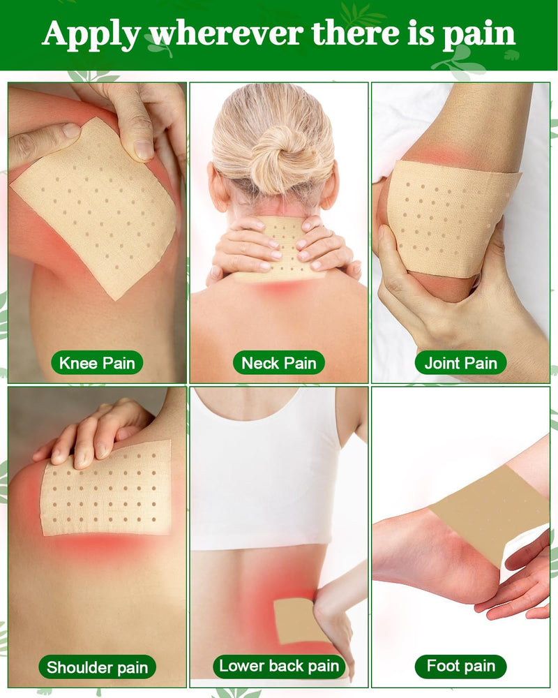 [Australia] - 24Pcs Pain Relief Plasters, MQUPIN Double Sided Perforated Pain Plaster, Natural Herbal Heat Plaster, 8-12 Hours Lasting Relief for All Parts of the Body 24pcs 