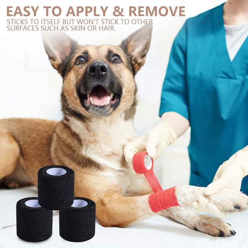 [Australia] - 30 Pack 2 Inch x 5 Yards Black Self Adhesive Bandage Breathable Cohesive Bandage Wrap Rolls Elastic Self-Adherent Tape for Stretch Athletic, Sports, Wrist, Ankle 2 Inch, 30 Pack 