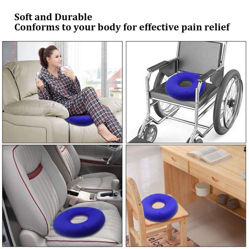 [Australia] - Butt Round Pillow for Tailbone Pain, Pillow Flocked Fabric Air Pillow for The Home, Office,Hiking,Camping,Traveling,Napping,Desk Rest,Neck & Lumbar Support 