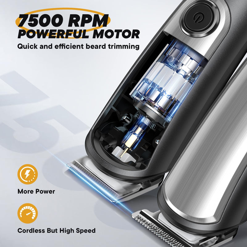 [Australia] - Beard Trimmer for Men, Electric Razor Shavers for Men, Cordless Rechargeable Waterproof Grooming Kit for Shaving Face, Mustache Nose Body Hair Trimmer Clipper, LED Display, Gifts for Him 