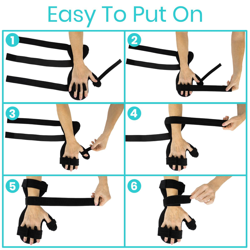 Vive Resting Hand Splint - Stroke Recovery Support Brace for Straightening Fingers - Right & Left Wrist Night Immobilizer - Patient Rehabilitation Tools Tendonitis, Arthritis, Carpal Tunnel Relief